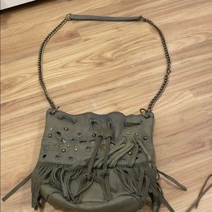 Olive green free people cross body